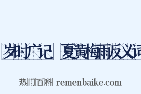 岁时广记·夏黄梅雨反义词是什么意思的图片